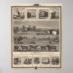 Residences, farm, businesses in W Liberty, Ackley Poster