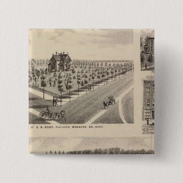 Residences, Farm, Minnesota 2 Inch Square Button (Front)