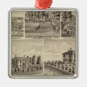 Residences, farms in Polk Metal Ornament