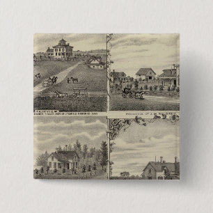 Residences, Farms, Mill in Litchfield, Minnesota 2 Inch Square Button