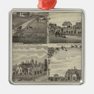 Residences, Farms, Mill in Litchfield, Minnesota Metal Ornament