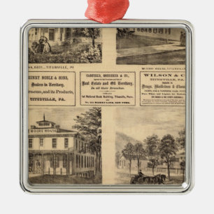 Residences, hotels, Titusville, Franklin Metal Ornament