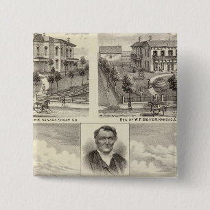 Residences in Edgar County Illinois 2 Inch Square Button