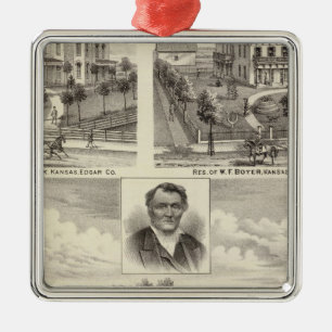 Residences in Edgar County Illinois Metal Ornament