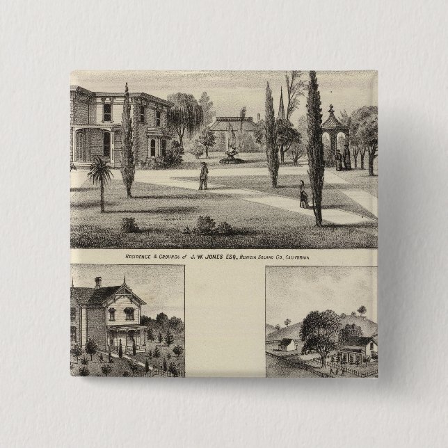 Residences, Monastery 2 Inch Square Button (Front)