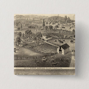 Residences of Charles Alexander 2 Inch Square Button