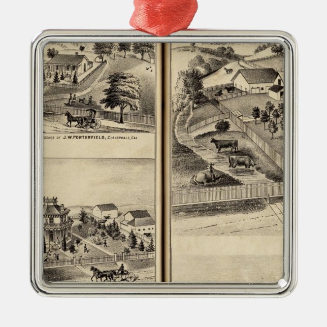 Residences of DG Heald, JM Bowles Metal Ornament (Front)