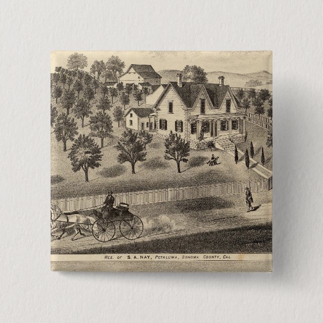 Residences of SA Nay and DM Winans 2 Inch Square Button (Front)