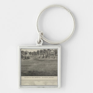 Residences, Quenemo and Lyndon Region, Kansas Keychain