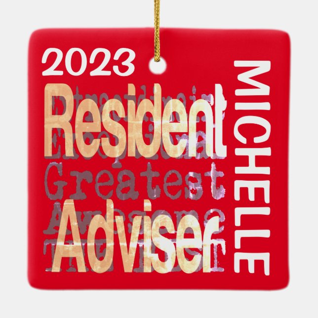 Resident Adviser Extraordinaire CUSTOM Ceramic Ornament (Back)