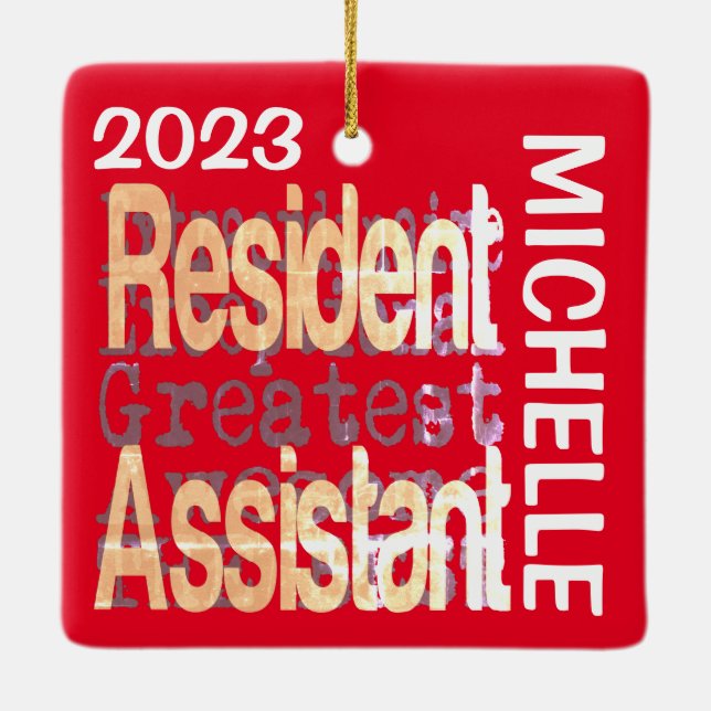 Resident Assistant Extraordinaire CUSTOM Ceramic Ornament (Back)