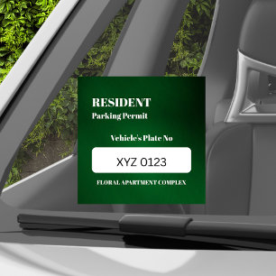 Resident Employee Parking Permit Vehicle Door  Window Cling