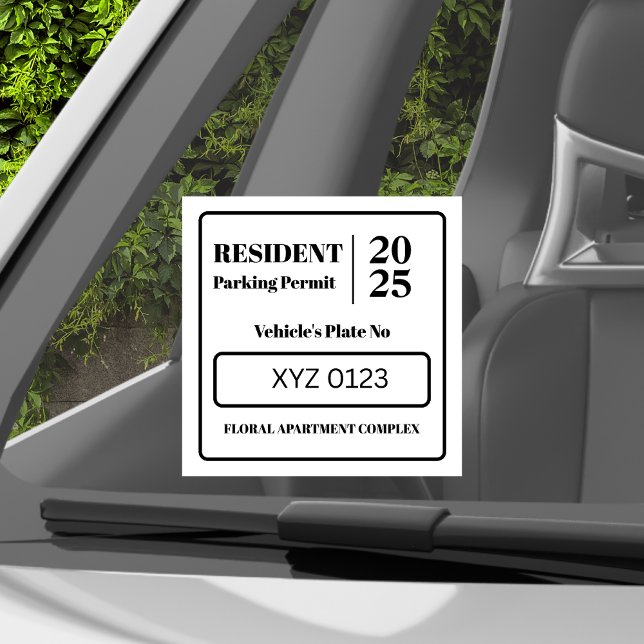 Resident Employee Parking Permit Vehicle Door  Window Cling (Creator Uploaded)