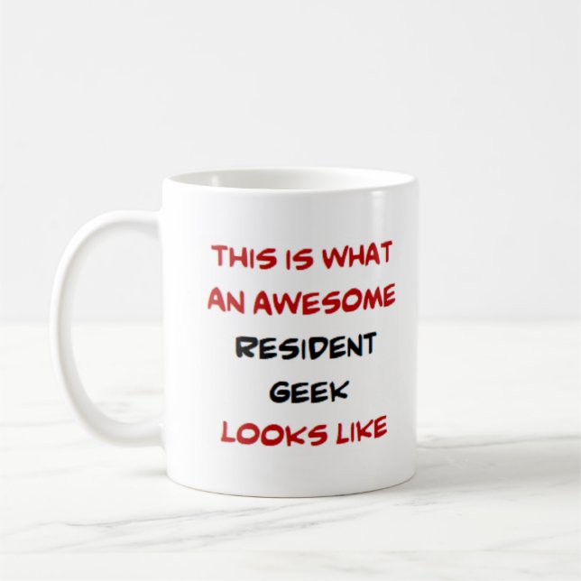 resident geek, awesome coffee mug (Left)