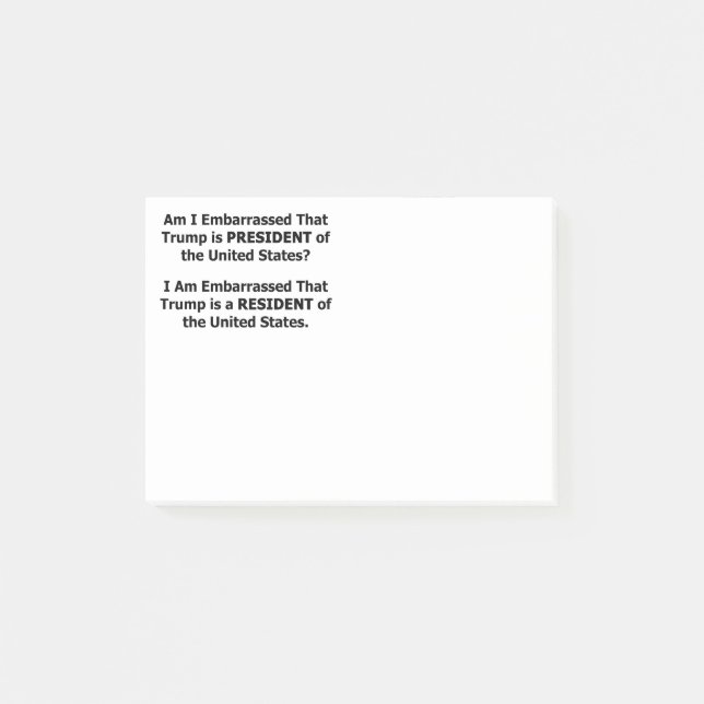 Resident Trump Post-it Notes (Front)
