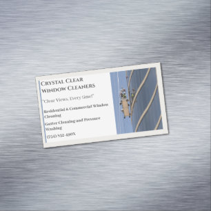 Residential Commercial Cleaning Window Cleaner  Magnetic Business Card