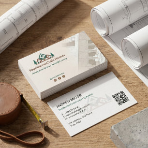 Residential Construction Brown Drafter Business Card