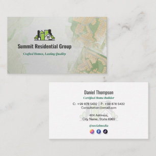 Residential Construction   Gray Skecth Business Card