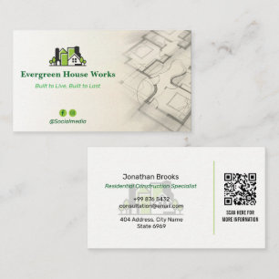Residential Construction   GreenLight Drafter Business Card
