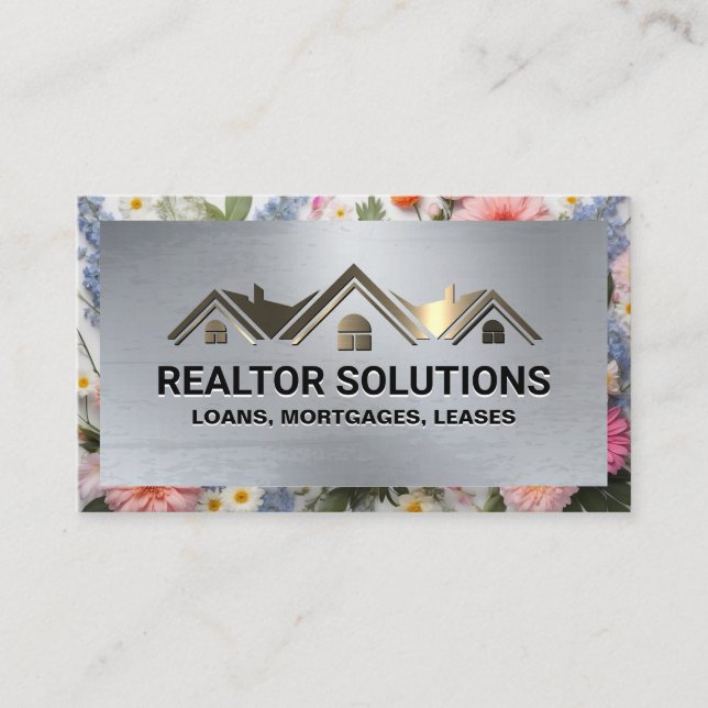 Residential | Flowers Border Business Card (Front)
