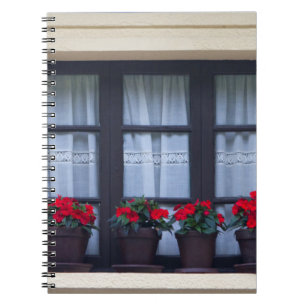 Residential housing with flowers in windows notebook
