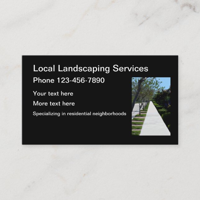 Residential Lawn And Landscaping Services Business Card (Front)