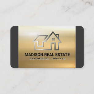 Residential Metal Style Logo Business Card