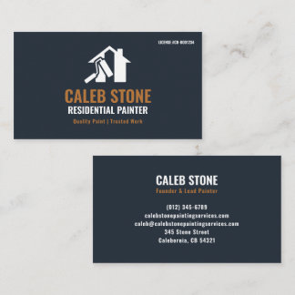 Residential Painter Slate Blue Copper Minimalist Business Card