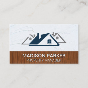 Residential Rooftops   Wood Spackled Wall  Business Card
