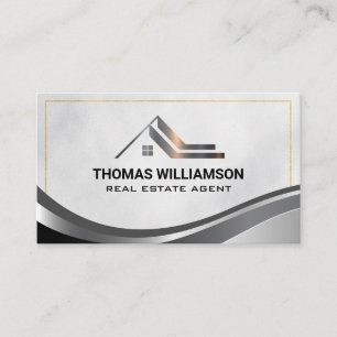 Residential Room   Metal Gold Border Business Card