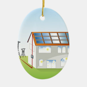 Residential Solar Panel System Ceramic Ornament