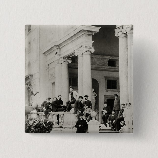 Residents of Villa Medici in Rome 2 Inch Square Button (Front)