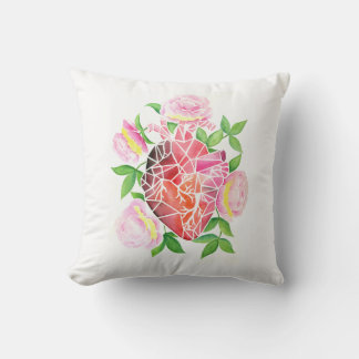 Resilience & Bloom – Mosaic Heart with Poem Throw Pillow