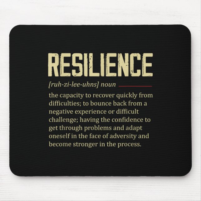 Resilience Definition Dictionary Vintage Motivatio Mouse Pad (Front)