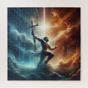 Resilience in Adversity - Radiance Amidst Storms Jigsaw Puzzle