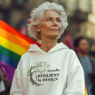 RESILIENT BY DESIGN Modern Uplifting Custom Hoodie