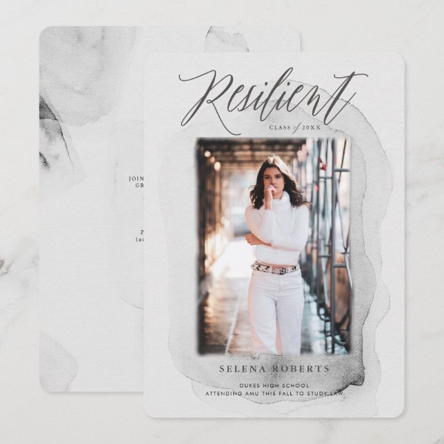 Resilient Class Graduation Invitation (Front/Back)