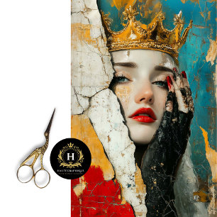 Resilient Queen Abstract Art Decoupage Tissue Paper