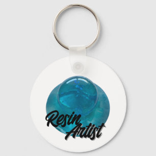 Resin Artist Blue Sphere  Keychain