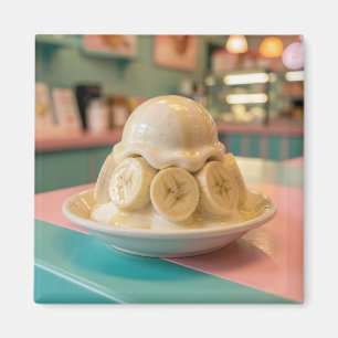 Resin Banana Sundae   Retro Ice Cream Shop Magnet