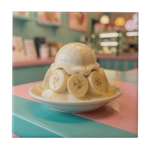 Resin Banana Sundae Retro Ice Cream Shop Tile