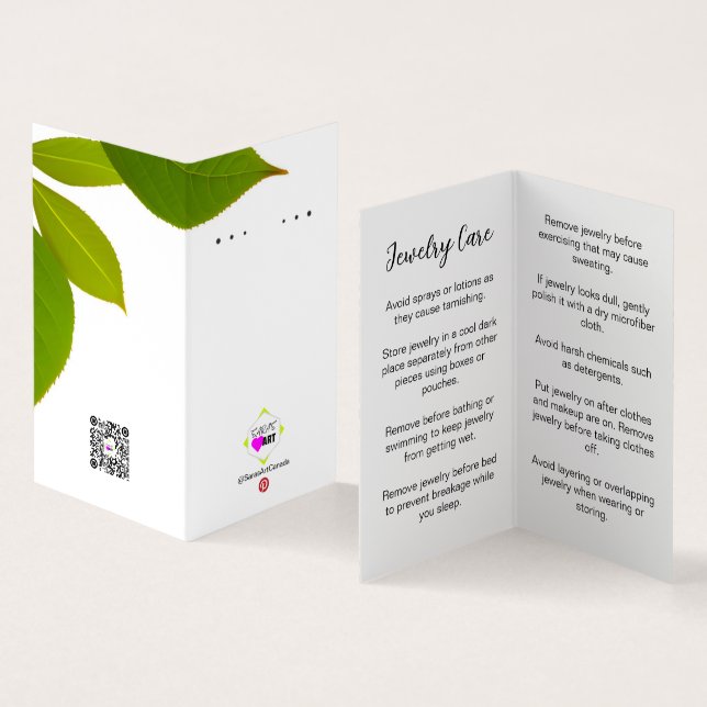 Resin Earring Display Card (Inside and Outside)