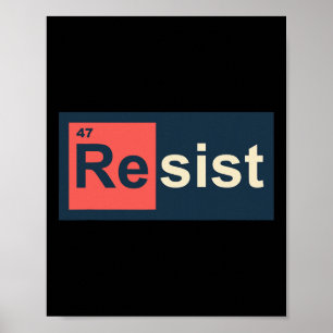 Resist 47 Periodic Table Anti Trump  Poster