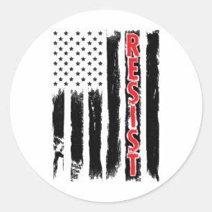 Resist - American Flag Resistance Anti Trump Shirt Classic Round Sticker