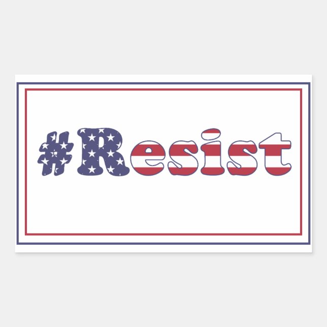 Resist - American Flag Typography Protest Sticker (Front)