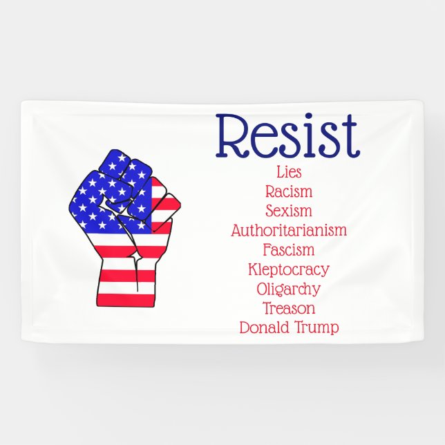 Resist Anti Donald Trump Outdoor Political Banner (Horizontal)