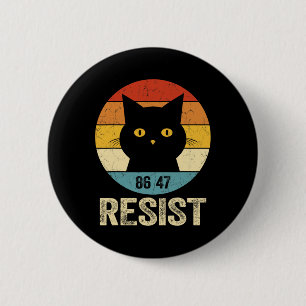 Resist Anti Trump Tee Retro Resist Anti Trump Cat  2 Inch Round Button