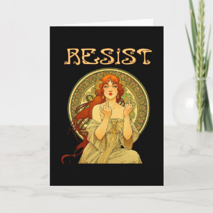 Resist Art Nouveau Mucha Anti-trump Women Feminist Card