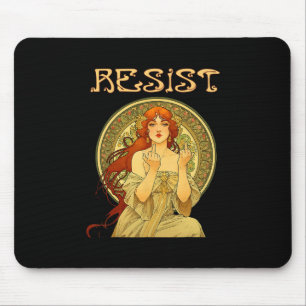 Resist Art Nouveau Mucha Anti-trump Women Feminist Mouse Pad