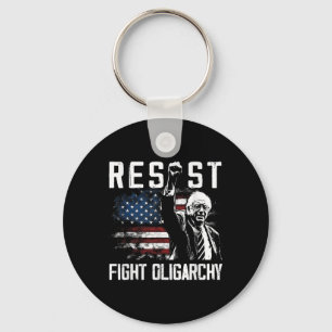 Resist Bernie Sanders Fight Oligarchy Freedom Prot Keychain